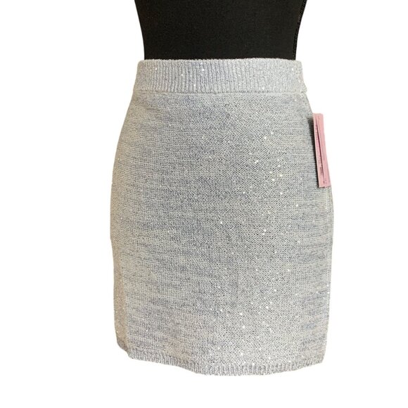 Wild Fable Womens Stretch Light Aqua Blue Sequin Knit Mini Skirt Size XS - Picture 4 of 13